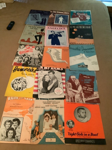 Lot of 15 Pcs Vintage  antique Sheet Music