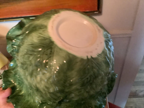 Vtg Mold Green Lettuce/Cabbage patch Shaped Covered  Tureen Bowl no ladle