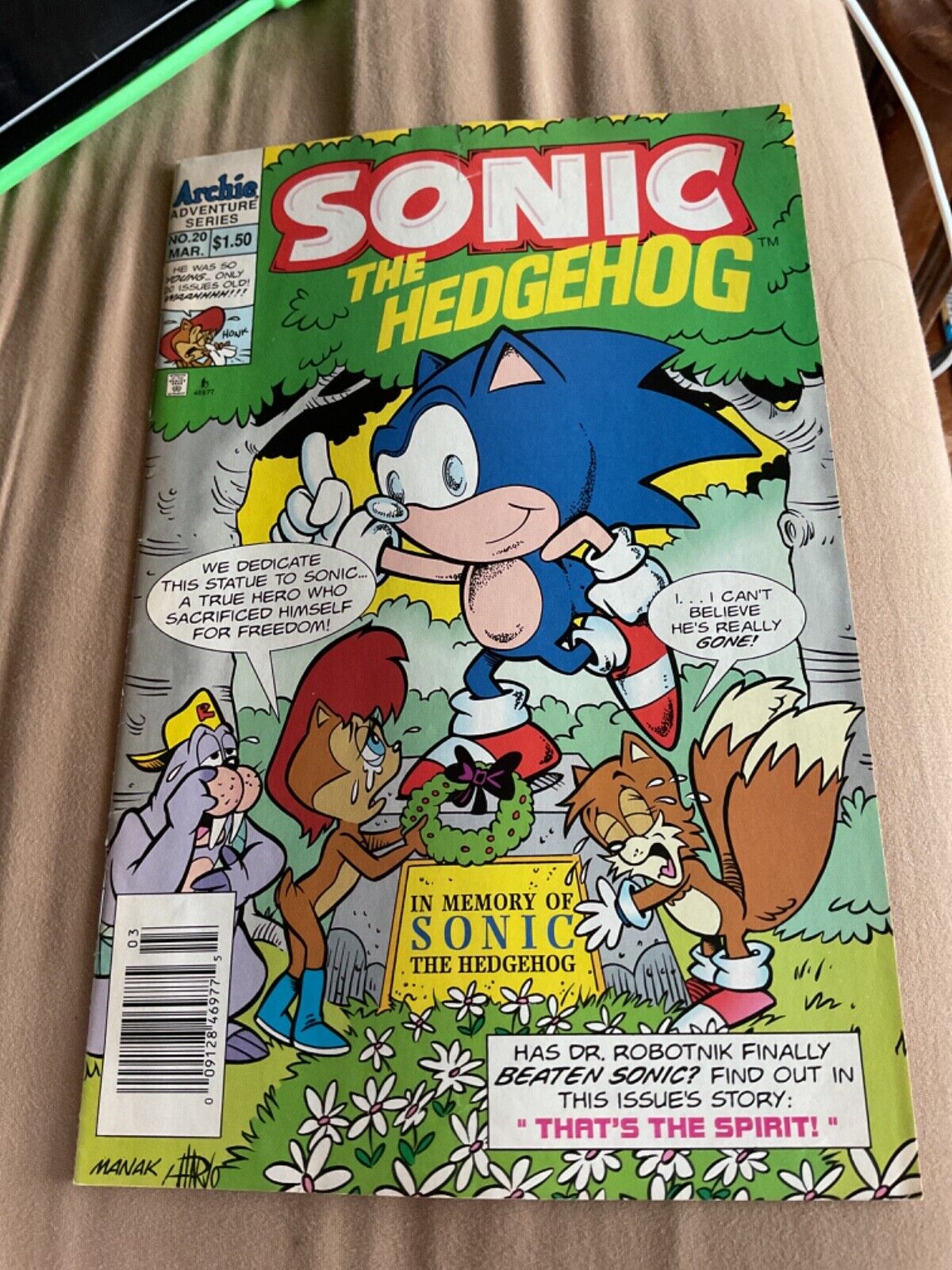 SONIC The HEDGEHOG Comic Book #20 March 1995 PRINCESS SALLY