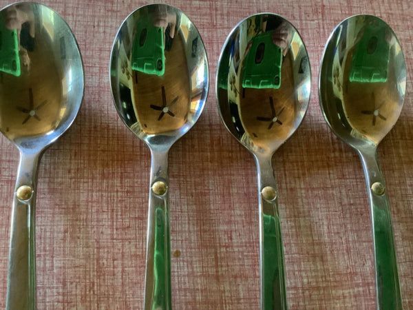 4 Reed & Barton Ultra Select 18/8 soup spoons Stainless Steel silverware vtg