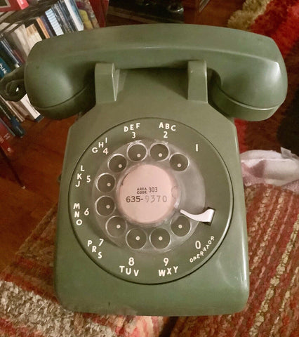 Vintage Western Electric CD500 Bell Systems Avocado Green Rotary Desk Phone