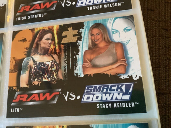 2002 FLEER WWE RAW VS. SMACKDOWN LITA VS STACY KEIBLER 83
