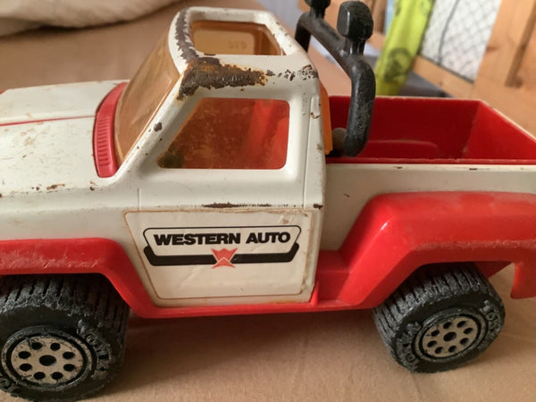Vintage TONKA Pressed Steel Western Auto Toy Pick Up Truck Red