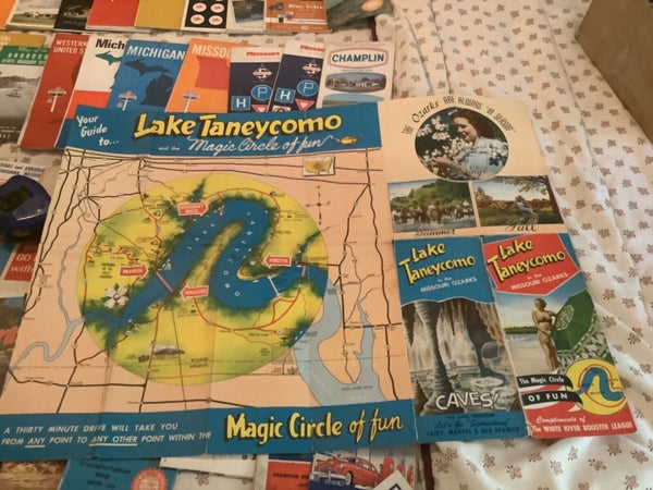 Large multi-fold Brochure and MAP Missouri Ozarks Lake Taneycomo