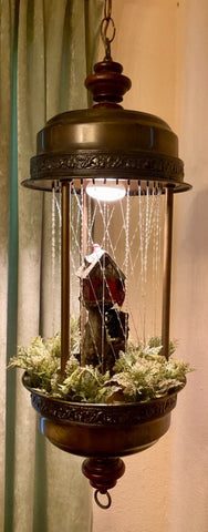 Retro Grist Mill Waterfall Hanging Rain motion Lamp Vintage swag works