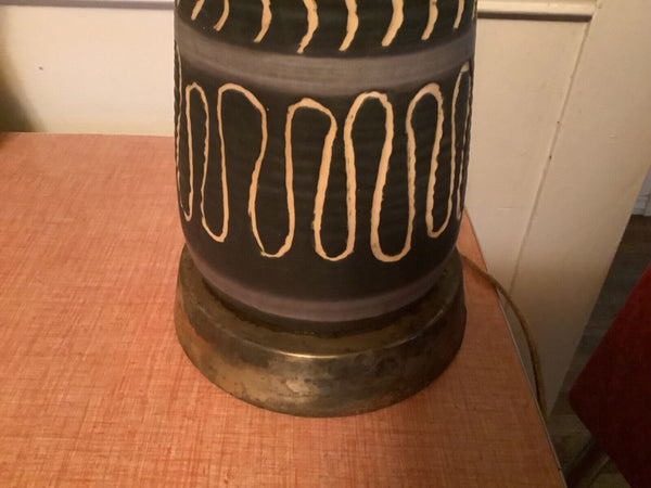 Vtg MID CENTURY MODERN 50's RETRO CERAMIC  pottery table LAMP mcm
