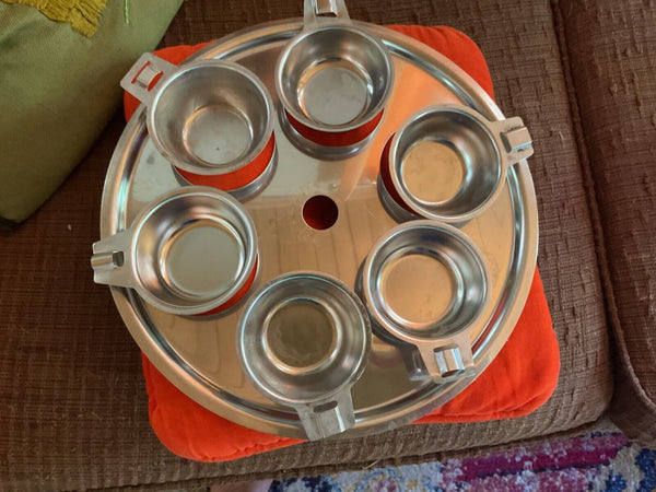 Vtg SALADMASTER USA 6-Cup Egg Poacher Set Stainless salad master