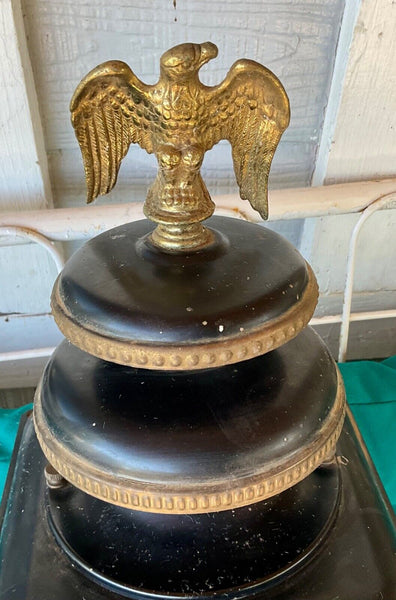 Vtg Lantern Outdoor  lamp post light  fixture  Cast Brass Eagle Finial starburst