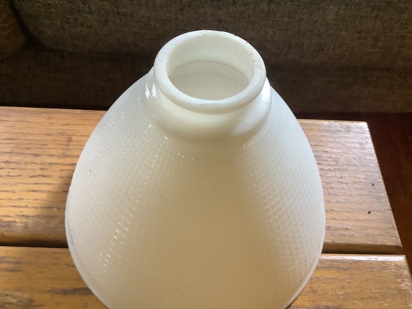 Vintage Milk Glass Waffle Design Cone Shaped  floor torchiere  Lamp Shade 6”