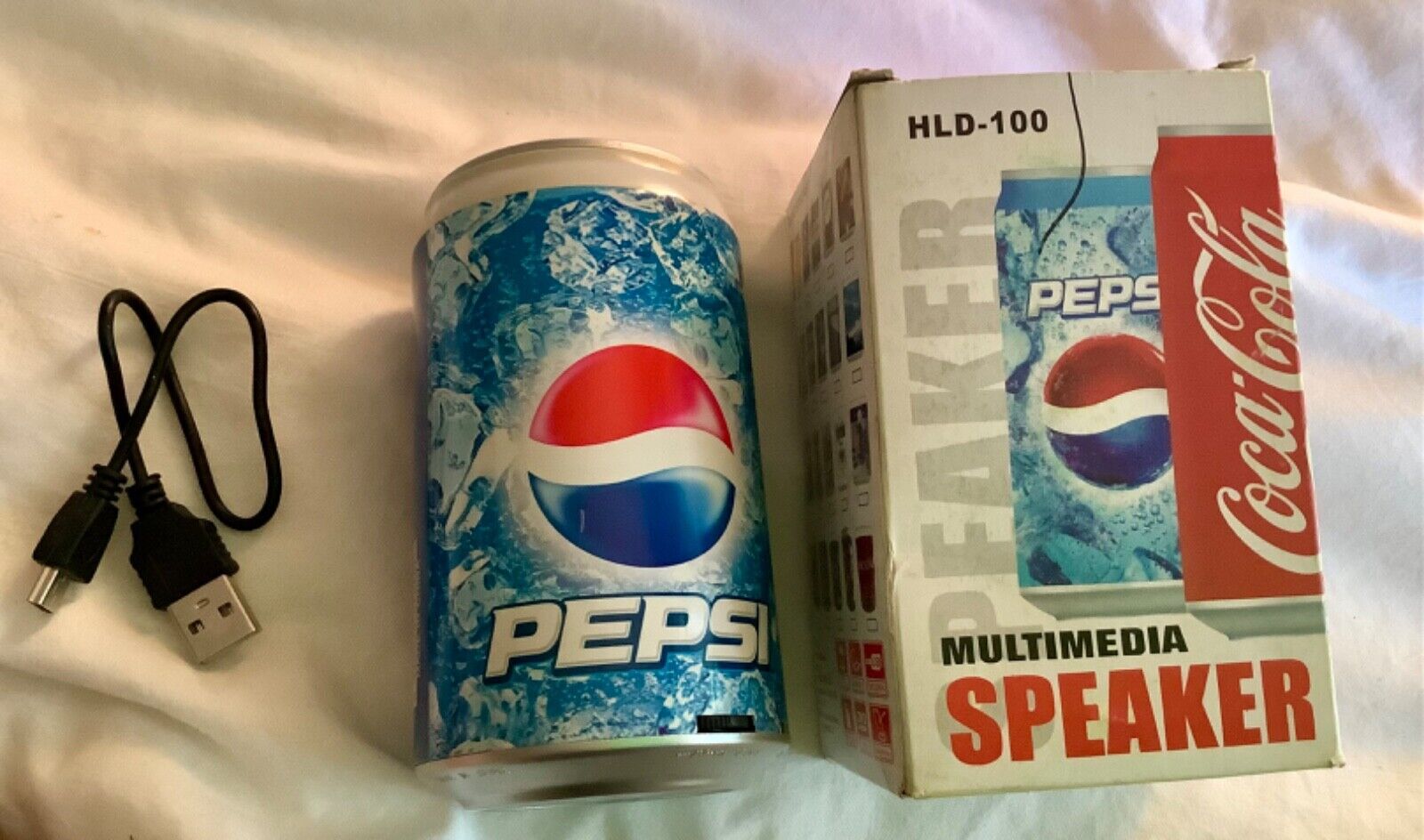 Vintage PEPSI-COLA  hld-100 soda pop can multimedia speaker new in box