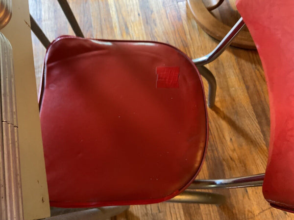 Vtg  pink Chrome Formica Dining kitchen Table Mid Century Modern leaves chairs