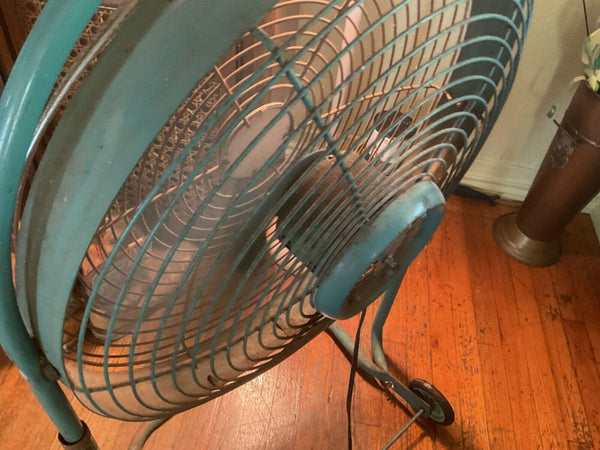 1950s Mid-Century Emerson Electric Seabreeze Roll-About Adjustable 2-Speed Fan