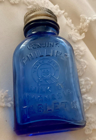 PHILLIPS MILK OF  MAGNESIA TABLETS  BLUE BOTTLE EMBOSSED