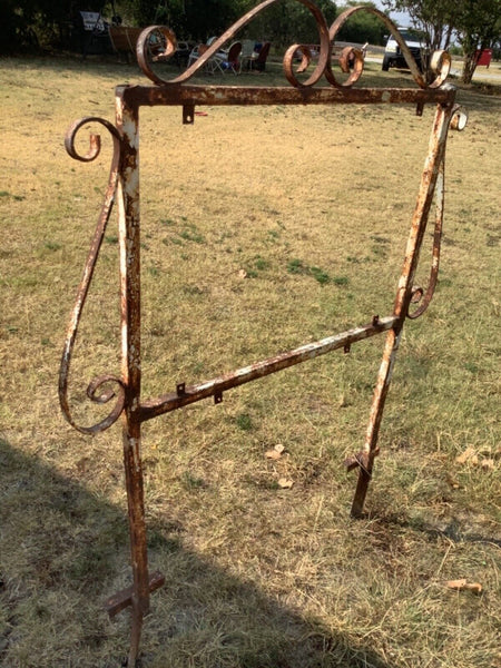 Vintage antique Primitive Metal Sign Holder Steel Iron Rusty Solid Heavy Duty