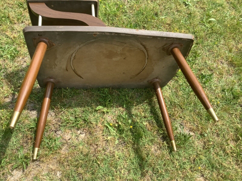 Mid-Century Formica Steel and Brass Table by Laminati Plastici for