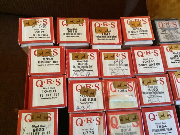 Vintage Melodee QRS Player Piano Word Roll Lot of 31  Classics
