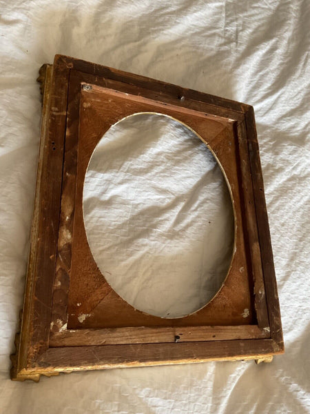 Vtg antique  Gilt Gesso Gold Oval Wooden picture Frame Rectangular MCM Regency 2