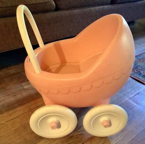 Vintage Little Tikes Pink Baby Doll Carriage Buggy Pram Stroller Child Size RARE