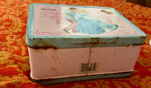 Vintage 1998 Thermos Walt Disney's Cinderella Tin Lunch Box