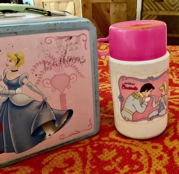 Vintage 1998 Thermos Walt Disney's Cinderella Tin Lunch Box