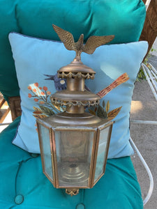 Victorian Coach Carriage porch Lantern Lamp light Eagle Finial Brass VTG/Antique