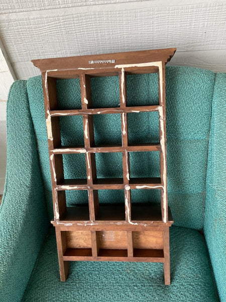 Vtg Storage Organizer Cube  cubby Display  Shelf +2 Drawer spice cabinet chest