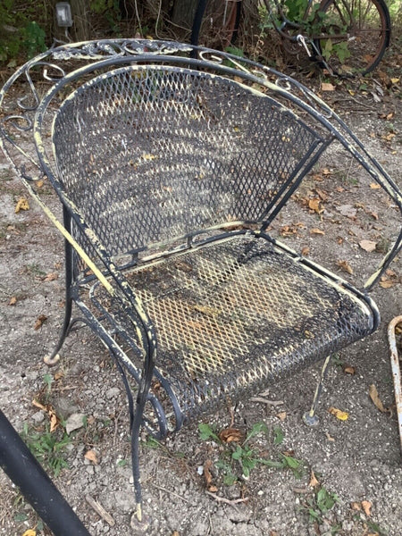 Vintage Wrought Iron Outside Lawn Patio garden  Chair Woodard