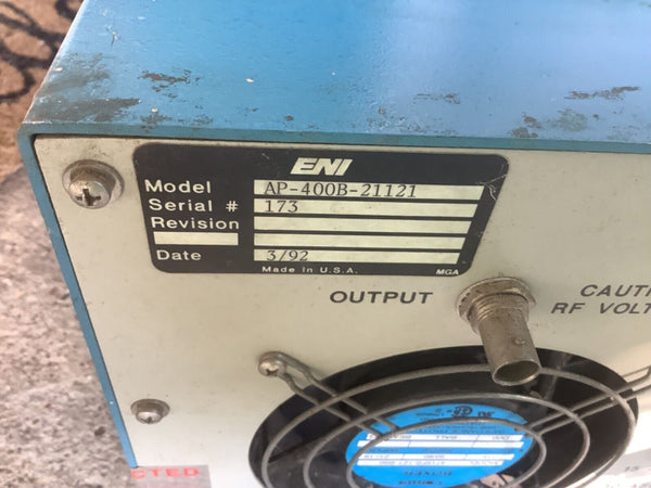 ENI AP400B 21121 Controllable RF Amplifier 400W low frequency 80KHz-2.7MHz