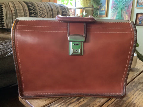 Vintage Leather Doctor Lawyer Briefcase Bag Attache case