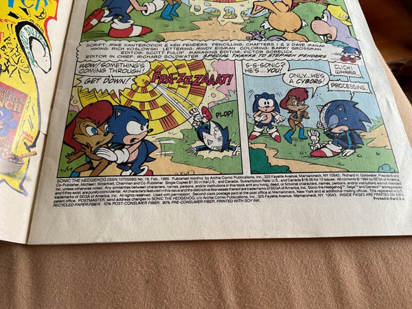 Vtg SONIC THE HEDGEHOG #19 February 1995 Archie Comics