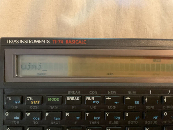 1985 Texas Instruments TI-74 BASICALC Calculator with  Outer Case