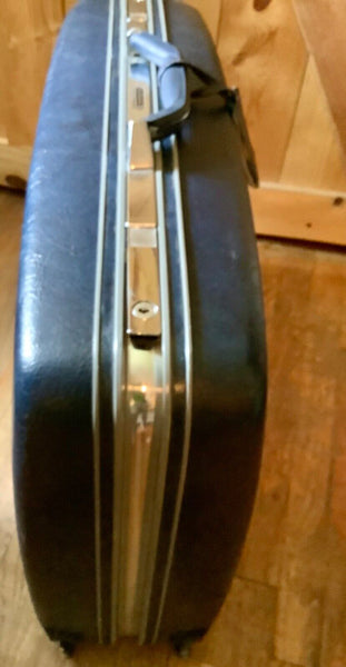 Vintage Samsonite Profile Il Hard Shell Rolling Suitcase Travel Luggage Blue key