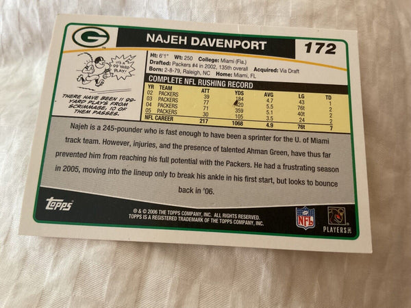 2006 Topps Najeh Davenport Black Parallel Packers Green Bay baseball card