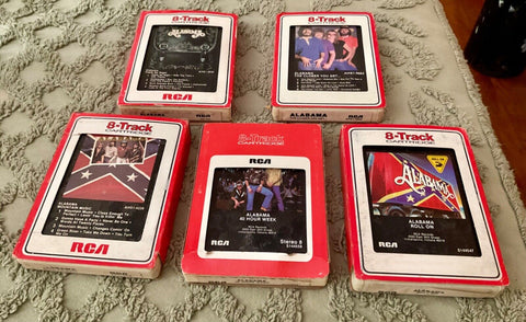 5 Alabama 8 Track Tapes- The Closer You Get Feels So Right Roll On 40 hour week