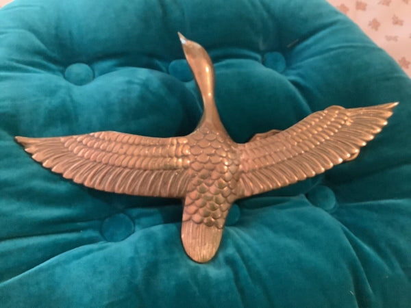 Vintage Solid Brass  Bird Duck Goose in Flight Door Knocker