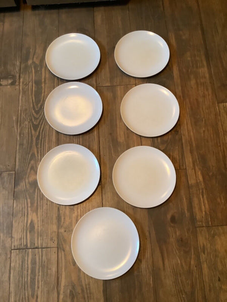 Set of 7 Vintage Texas Ware White Melmac 10" Dinner Plates g 3