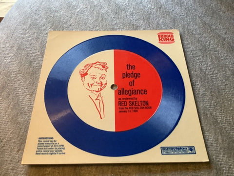 Vintage 33 RPM Record The Pledge of Allegiance Red Skeleton Burger King