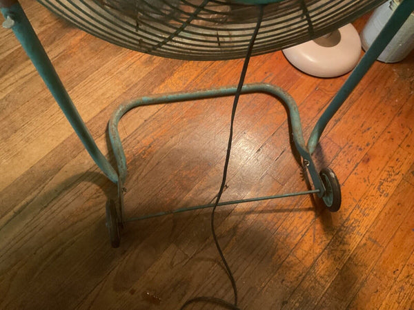 1950s Mid-Century Emerson Electric Seabreeze Roll-About Adjustable 2-Speed Fan