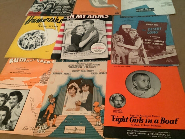 Lot of 15 Pcs Vintage  antique Sheet Music