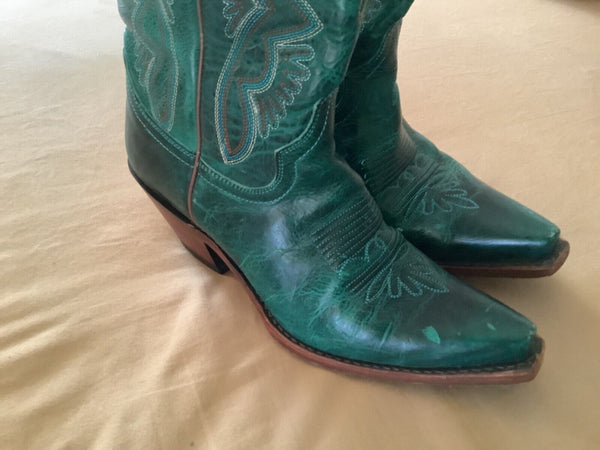 Justin Boots Turquoise Green Women's Boots Damiana Sz 7.5 B L4302