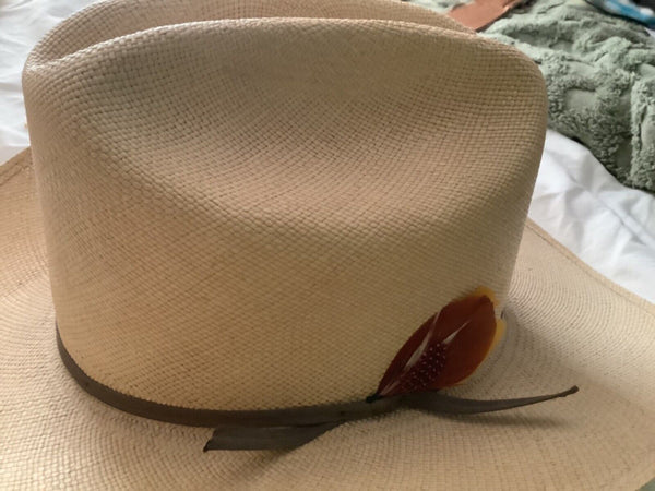 VTG Resistol Hat 7 1/4 Self-Conforming Vinylcote Straw Western Cowboy