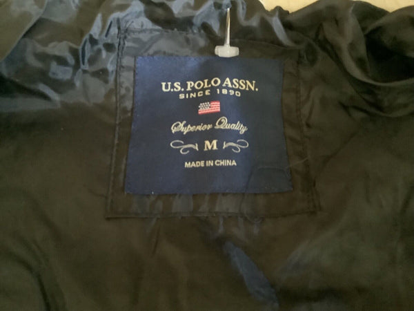 US Polo Assn Women’s Puffer JACKET Black Size Medium Brand New with hood