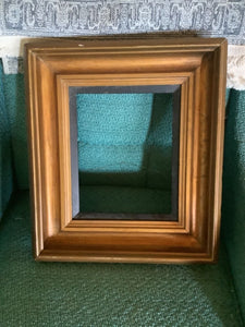 Vtg  gold deep wood wooden picture Frame Old Antique