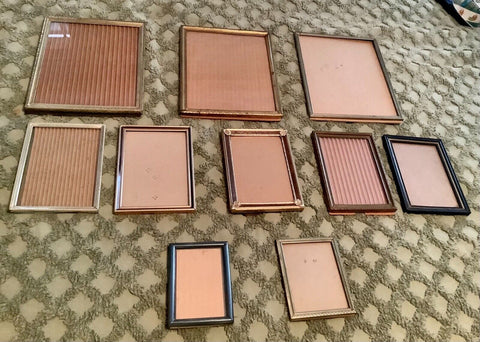 Vtg Mixed Lot 10 MCM Photo Picture Frames Brass Gold silver Tone Filigree