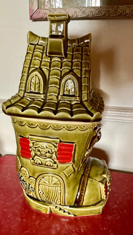Vtg Cookie Jar  canister  " Old Lady Who Lived In A Shoe" Nursery Rhyme Japan