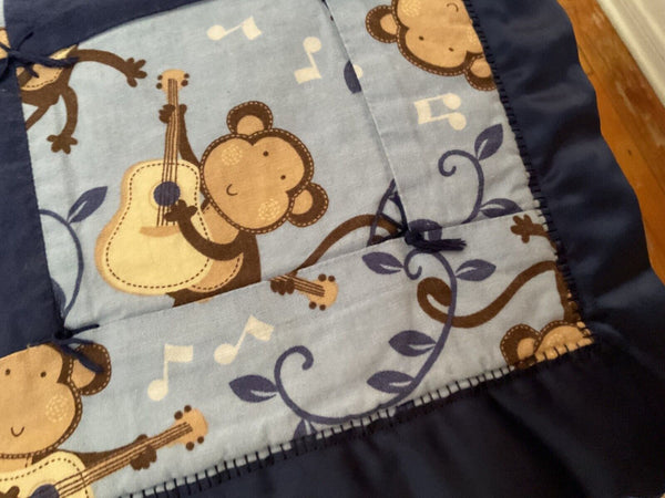 Little Monkeys Comforter Baby Blanket guitar  Hang On Wall quilt wall