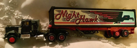 Majorette 1:87 #604 Black Kenworth Tractor Trailer "Night Hawk"