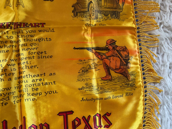 WWII Era US Army Coast Artillery  Camp Hulen Texas  Pillow Sham case cover