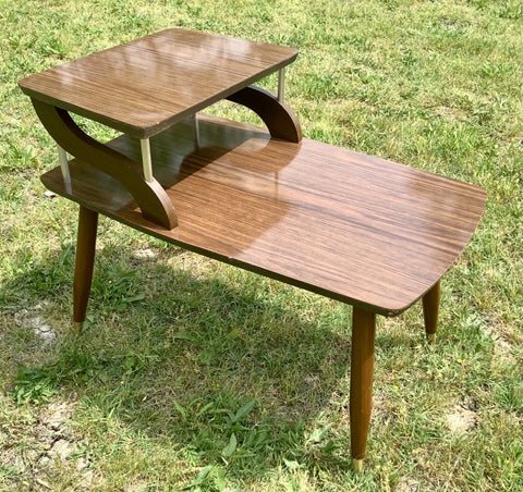 Vtg mcm Mid Century modern Modern Step Side Coffee End Table Formica