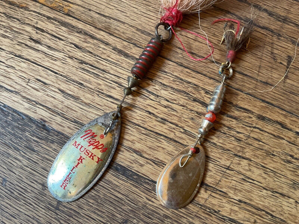 VINTAGE MEPPS AGLIA MUSKY KILLER # 5 AND A MUSKIE JIG